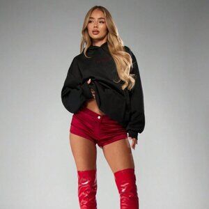 🎀Price Is Firm!🎀 Missguided x Playboy Women Oversized Hoodie Dress Rhinestone